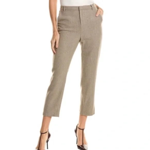 New! L'Agence Ludivine Crop Tweed Straight Leg Trousers 45337 - Picture 1 of 14